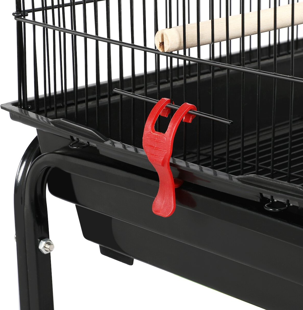 Yaheetech Rolling Metal Detachable Stand Bird Cage， Black