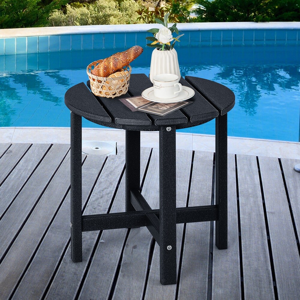 18'' Patio Adirondack Side Table Weather Resistant HDPE 4 Colors