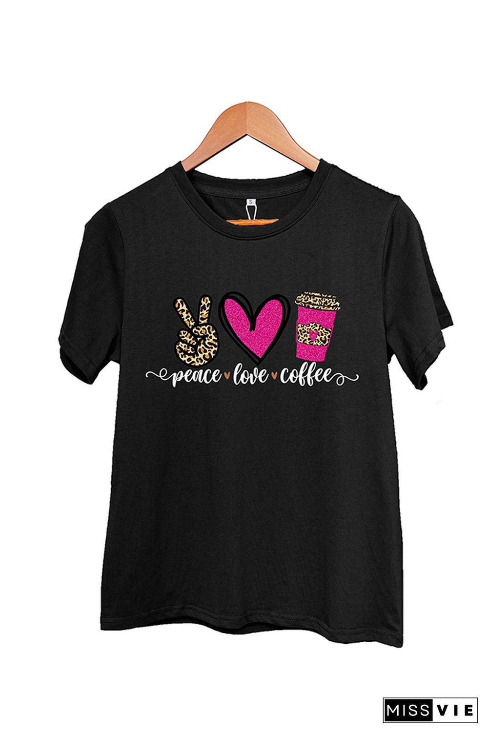 Peace Love Coffee Short Sleeve Graphic Tee Wholesale