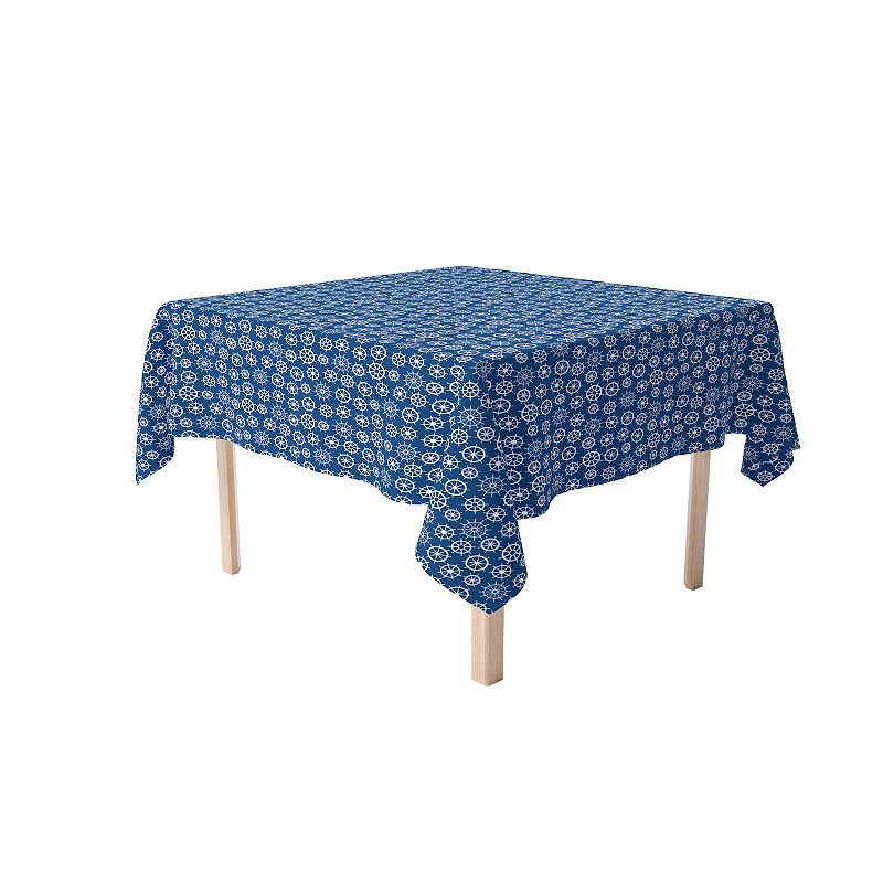 Square Tablecloth， 100% Polyester， 60x60， Boat Wheels