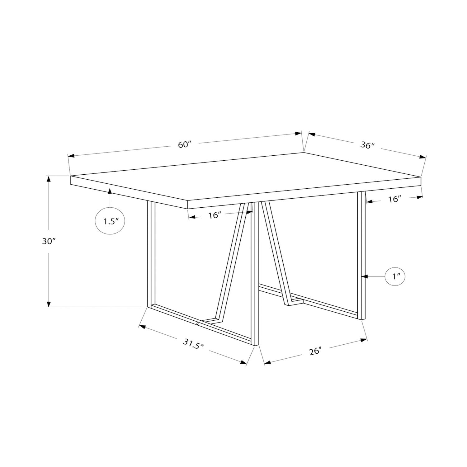 Monarch Contemporary Dining Table