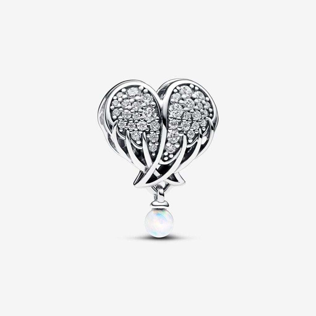 PANDORA  Sparkling Angel Wings & Heart Charm