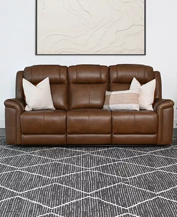 Abbyson Living Gilmore 86.6 Leather Manual Reclining Sofa