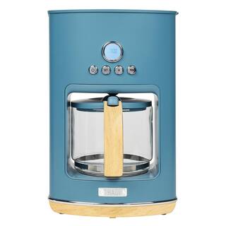 HADEN Dorchester 10 Cups Stone Blue Drip Coffee Maker with Keep Warm and Delay Brew Functions 75048