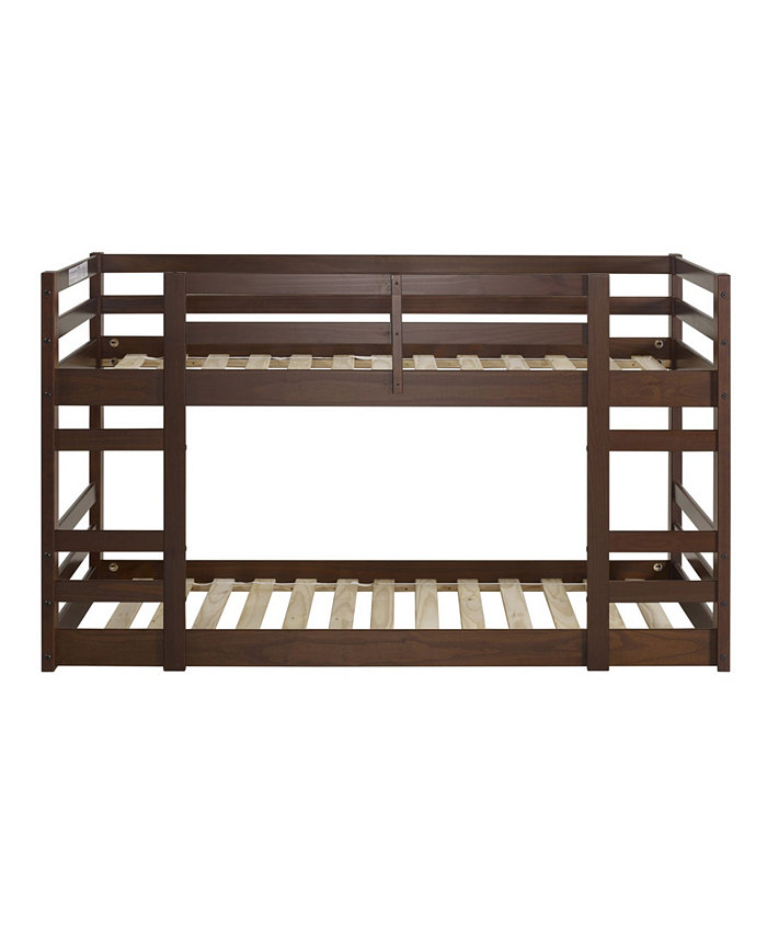 Walker Edison Low Wood Twin Bunk Bed