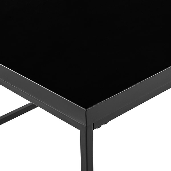 Teresa Side Table in High Gloss Black with Matte Black Base