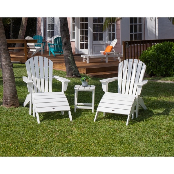 POLYWOOD South Beach Adirondack Chair 5Piece Set，White