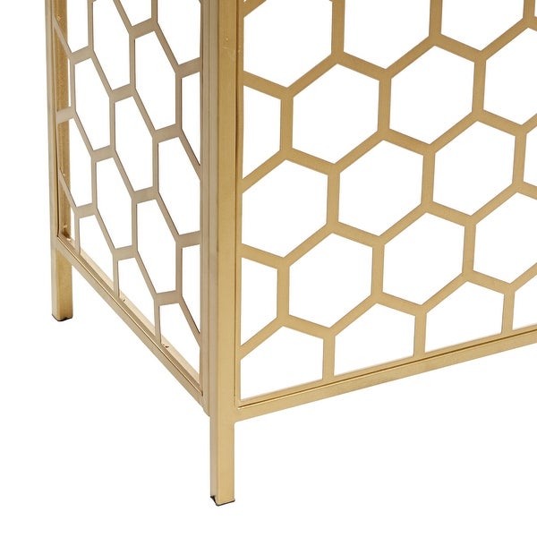 Gold Iron Contemporary Console Table 30 x 42 x 14 - 42 x 14 x 30