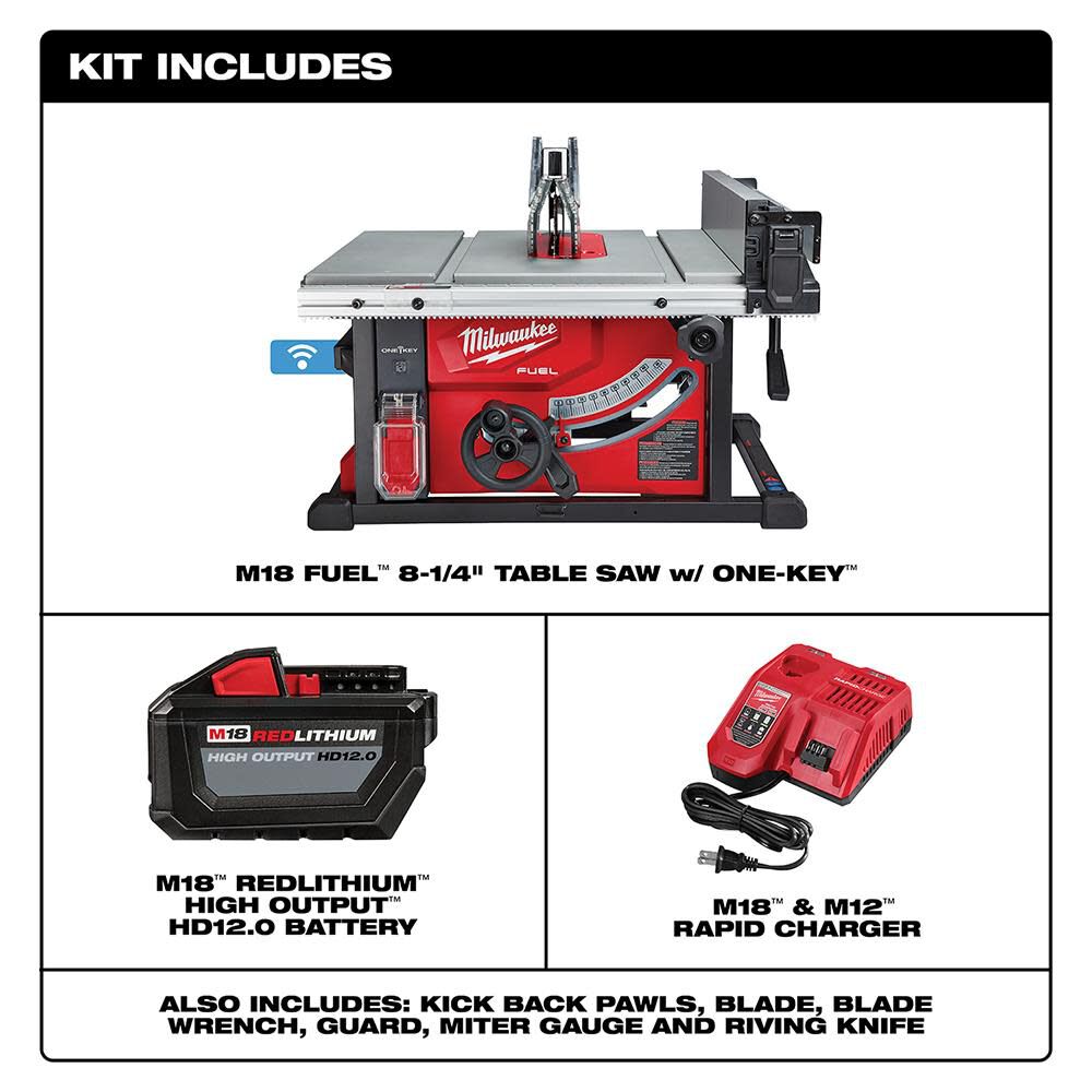 MW M18 FUEL 8-1/4 in. Table Saw with ONE-KEY Kit 2736-21HD from MW