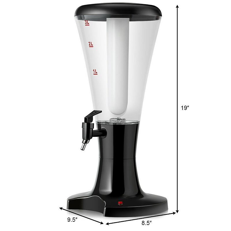 3l Beer Tower Dispenser With Led Lights