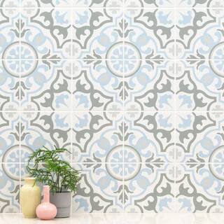 MSI Encaustic Blume 8 in. x 8 in. Matte Porcelain Patterned Look Floor and Wall Tile (5.16 sq. ft.Case) NHDBLU8X8