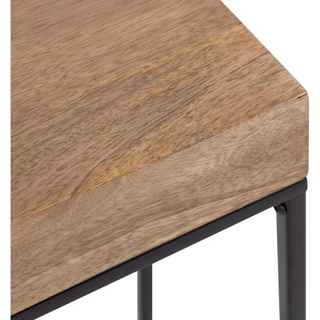 Kate And Laurel Karlsen Wood And Metal Slim Side Table