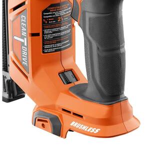 RIDGID 18V Brushless Cordless 18-Gauge 2-18 in. Brad Nailer with 16-Gauge Straight Finish Nailer 2.0 Ah Battery and Charger R09891K-R09892B