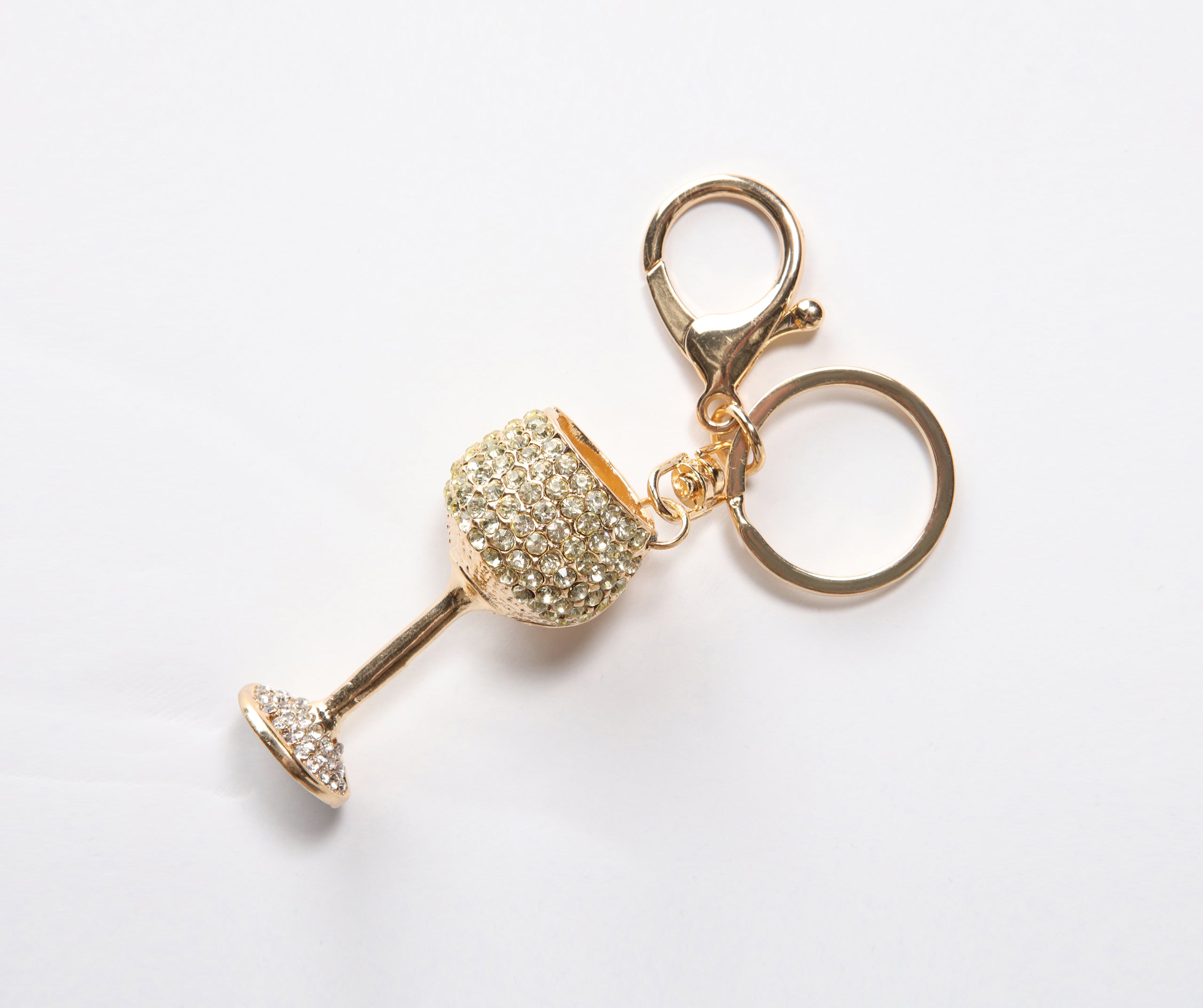 Pour It Up Rhinestone Keychain