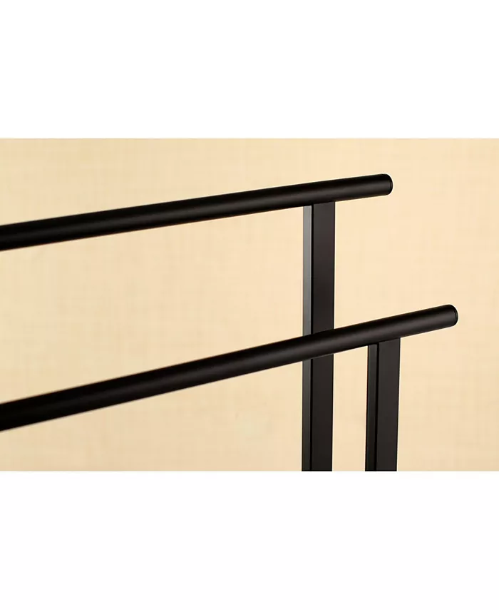 Kingston Brass Double L Shape Pedestal Towel Holder in Matte Black