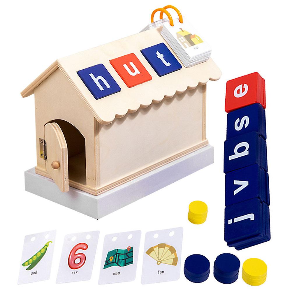 1 Set Of English Letter Spelling Toy Kids Letter Cabin Building Toy Alphabet Learning Toy