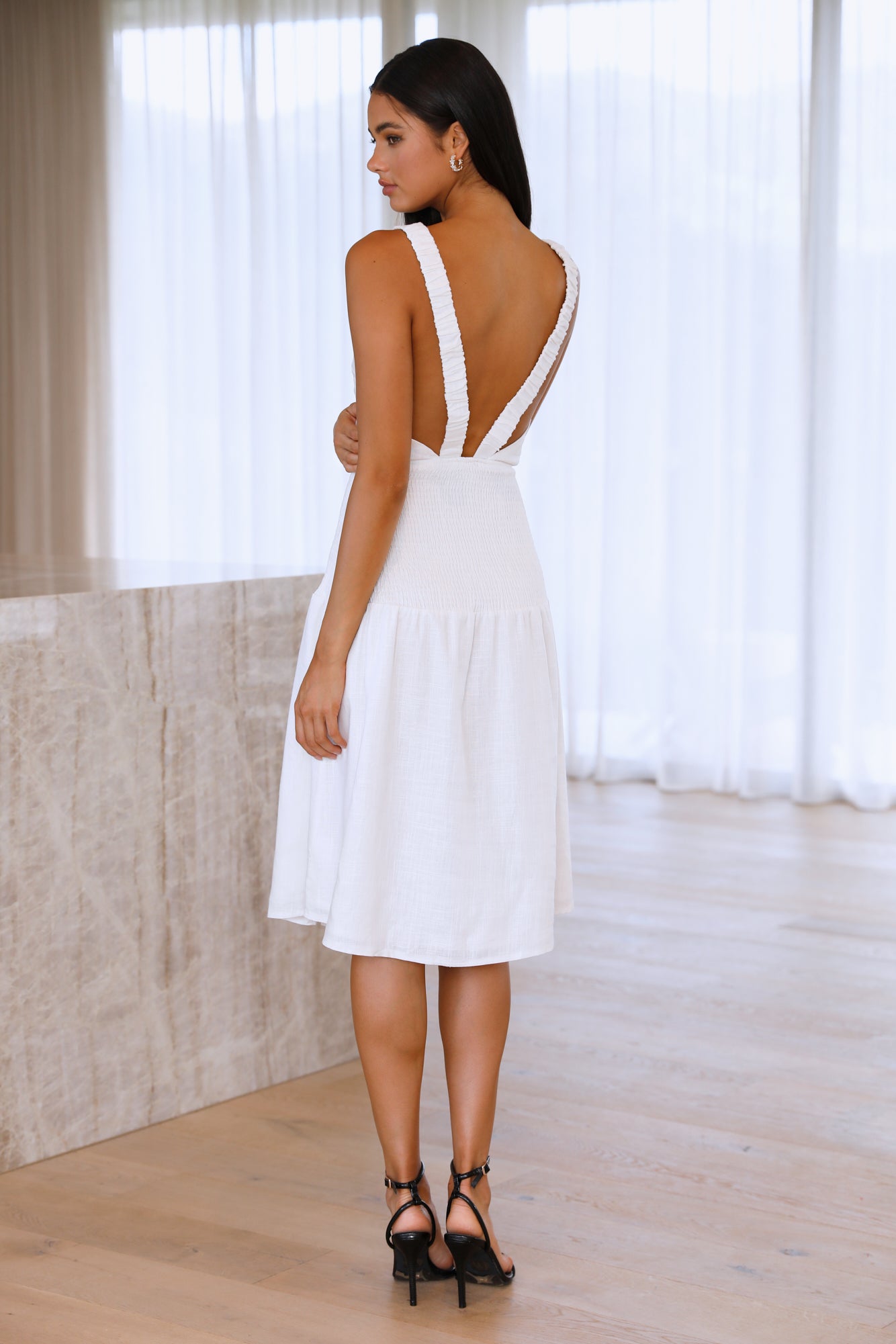 Into My Eyes Midi Dress White