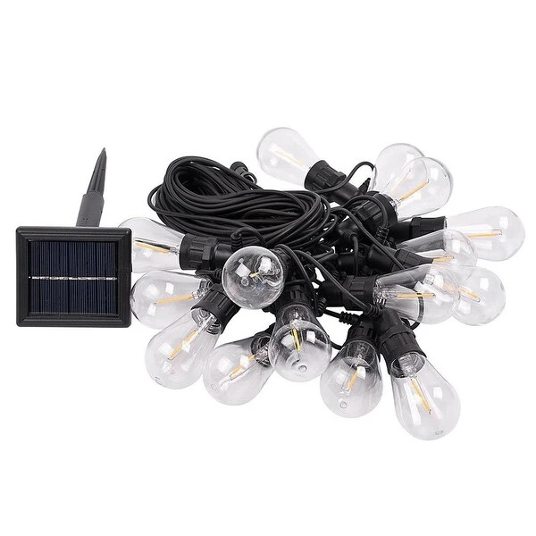 Solar Energy String Lights with 15 Led Bulbs Light Sensor String Light - As pic