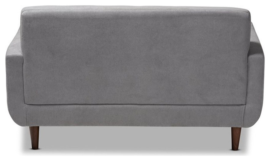 Bowery Hill Light Grey Fabric Upholstered Loveseat   Loveseats   by Homesquare  Houzz