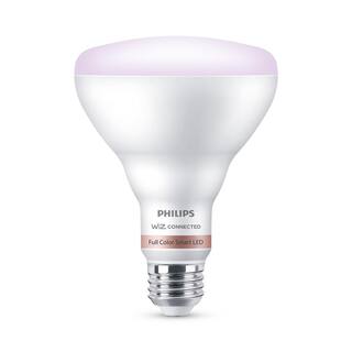 Philips 65-Watt Equivalent BR30 LED Smart Wi-Fi Color Changing Light Bulb Powered by WiZ with Bluetooth (4-Pack) 562728