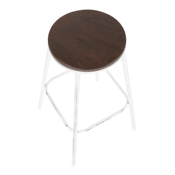 Carbon Loft Barton Industrial Round Bar Stool (Set of 2)