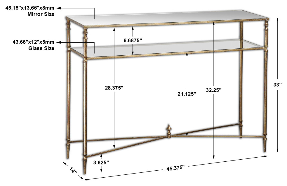 Uttermost Henzler Mirrored Glass Console Table   Traditional   Console Tables   by HedgeApple  Houzz