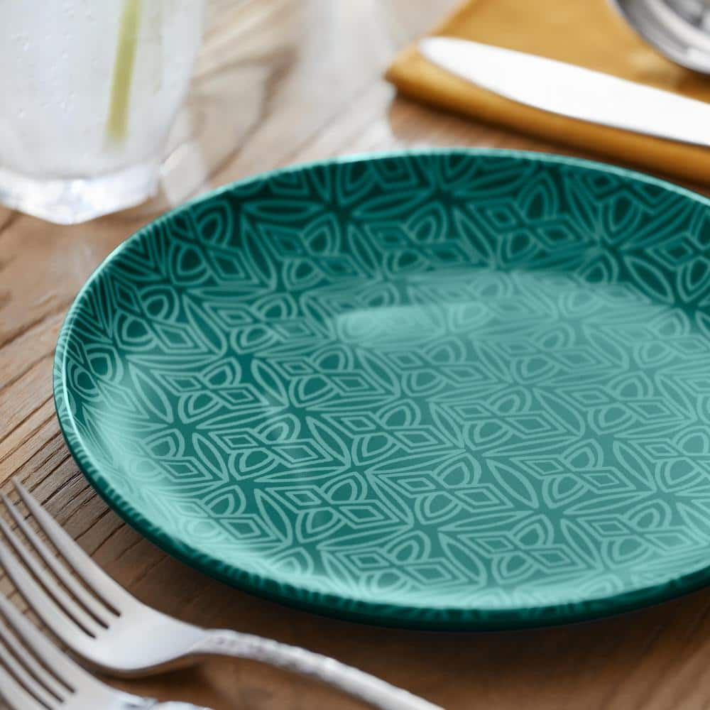 StyleWell Taryn Melamine Accent Plates in Malachite Trellis (Set of 6) AA5479MLT