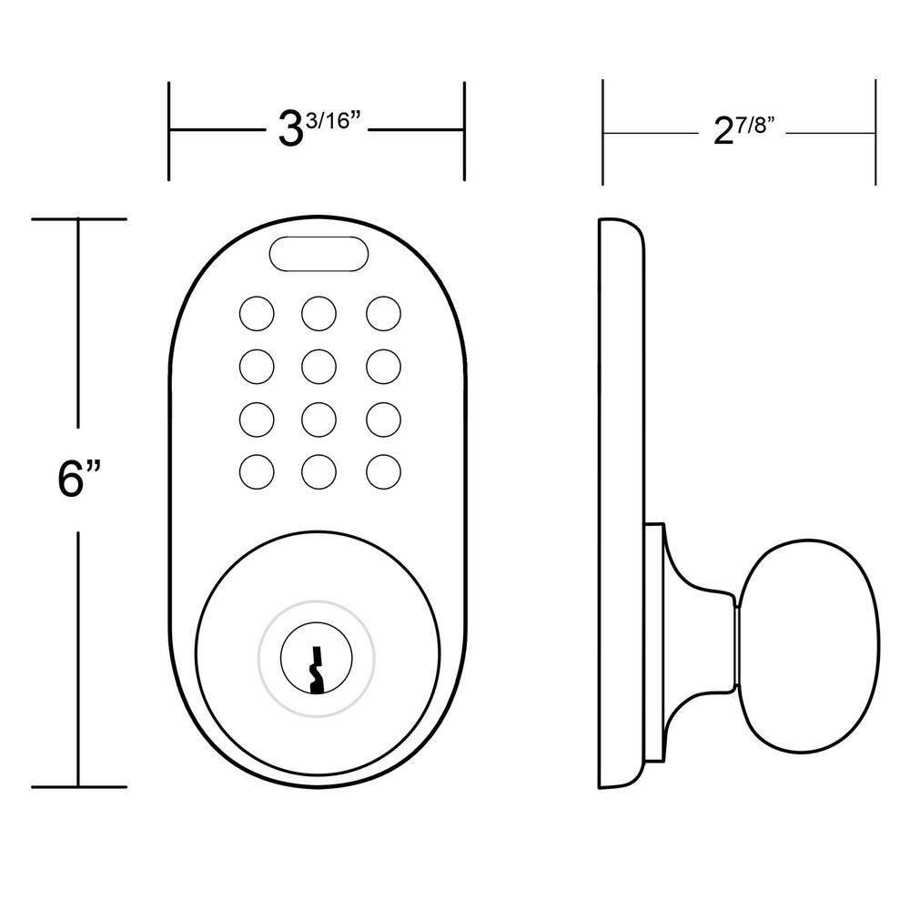 MiLocks Satin Nickle Single-Cylinder Electronic Door Knob with Keyless Back-Lit Keypad Entry DKK-02SN