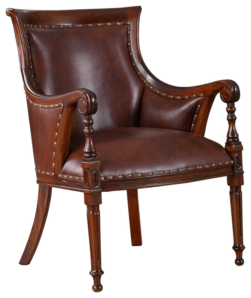 Leather Regency Chair  Fireside Chair   Traditional   Armchairs And Accent Chairs   by Niagara Furniture  Houzz