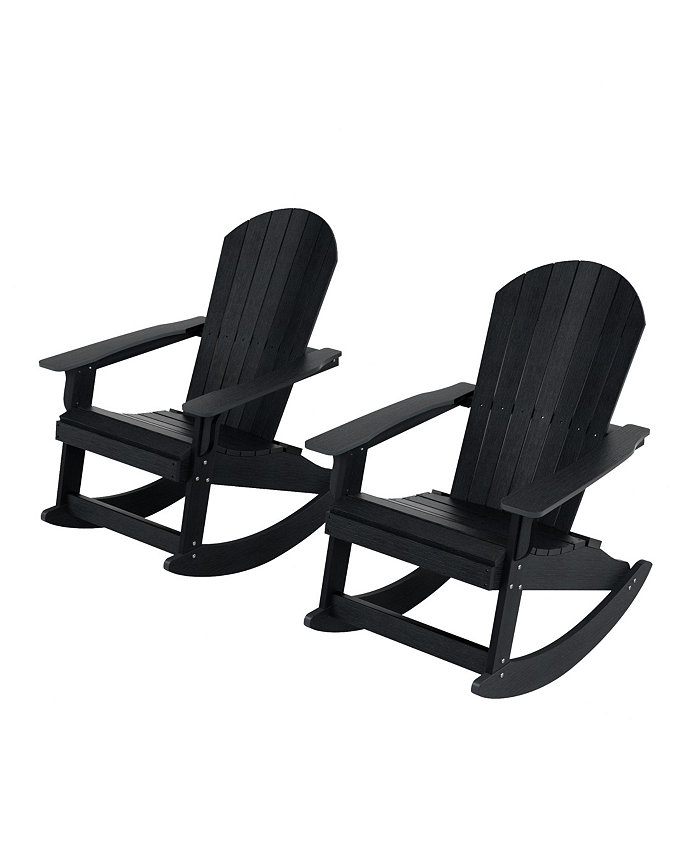 WestinTrends 2-Piece Outdoor Patio All-weather Adirondack Rocking Chair Set