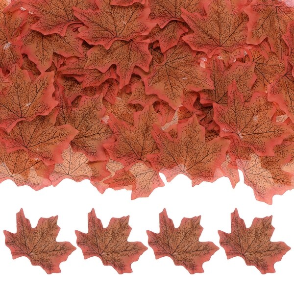 200Pcs Artificial Maple Leaves，Fake Fall Leaves Faux Autumn Leaf Fall