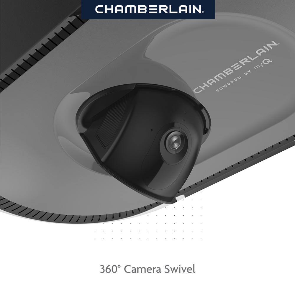 Chamberlain B4643T 3/4 HP LED Video Quiet Belt Drive Smart Garage Door Opener with Integrated Camera