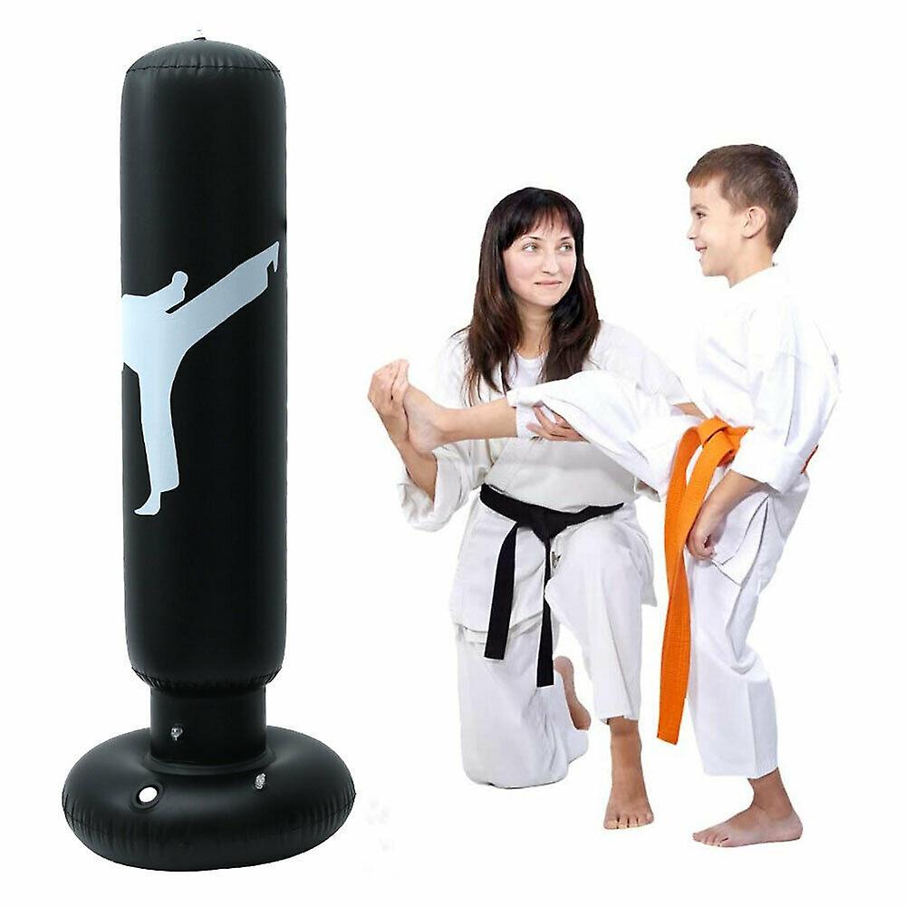 Free Punch Bag Standing Inflatable Boxing Kick Mma Training Kids Adults 160cm W12594438