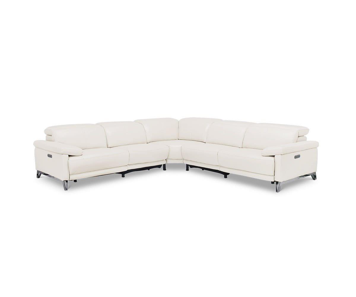 Voss Leather Power Reclining Sectional