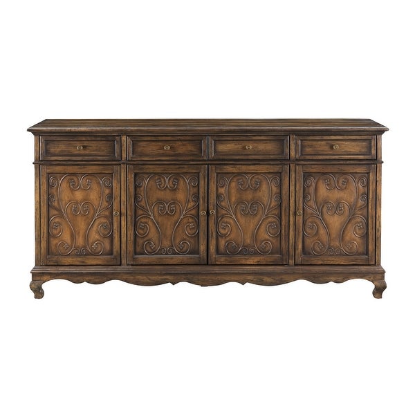 Somette Chateau Brown Four Door Four Drawer Credenza