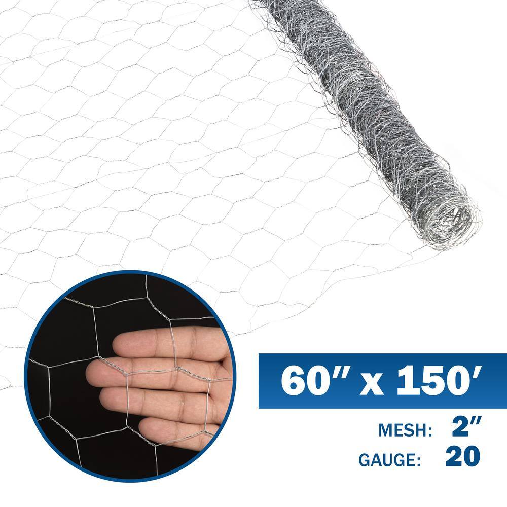 Fencer Wire 5 ft. x 150 ft. 20-Gauge Poultry Netting with 2 in. Mesh NB20-5X150M2