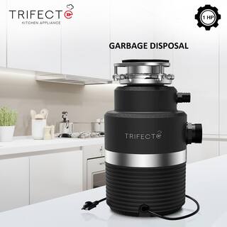 Trifecte Scrapper 1 HP Continuous Feed Black Garbage Disposal with Sound Reduction and Power Cord Kit TRI-MCD17-T7