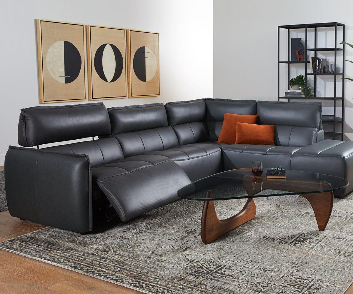 Carson Leather Power Reclining Sectional