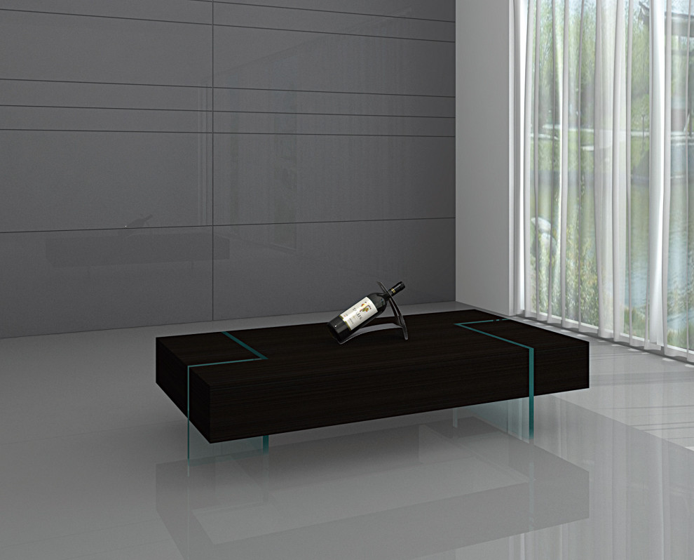 Modern Rectangular Coffee Table With 15MM Thick Glass Base   Contemporary   Coffee Tables   by CII  Houzz