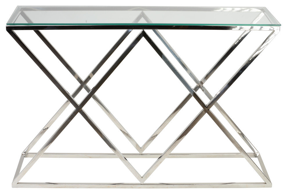 Cortesi Home Gwen Contemporary Glass Console Table   Contemporary   Console Tables   by CozyStreet  Houzz