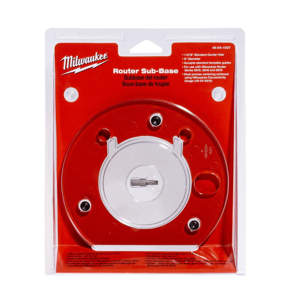 Milwaukee Router Sub-Base Template 49-54-1027 from Milwaukee