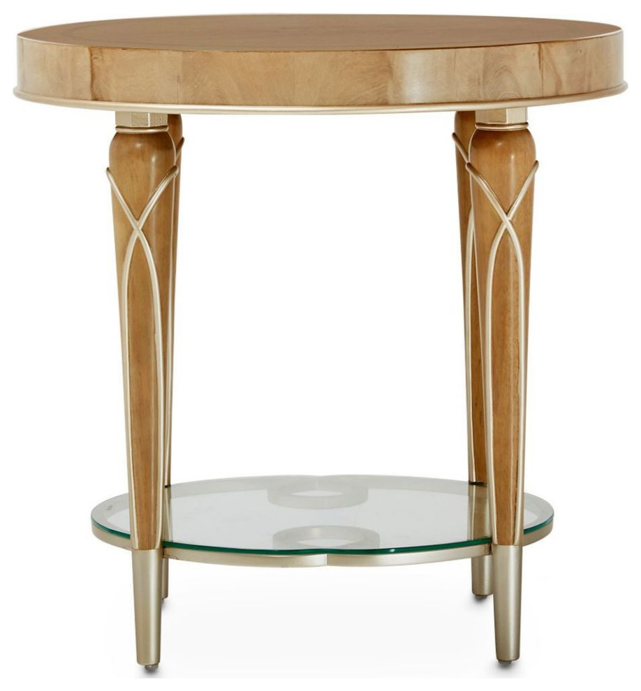 AICO Michael Amini Villa Cherie End Table Caramel   Traditional   Side Tables And End Tables   by Unlimited Furniture Group  Houzz