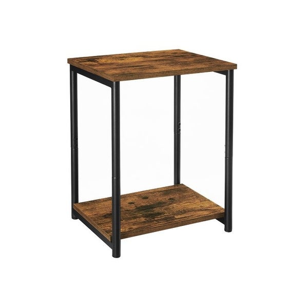 VASAGLE Industrial End Table， Side Table with Storage Shelf， Night Table， Steel Frame， for Living Room， Study， Bedroom