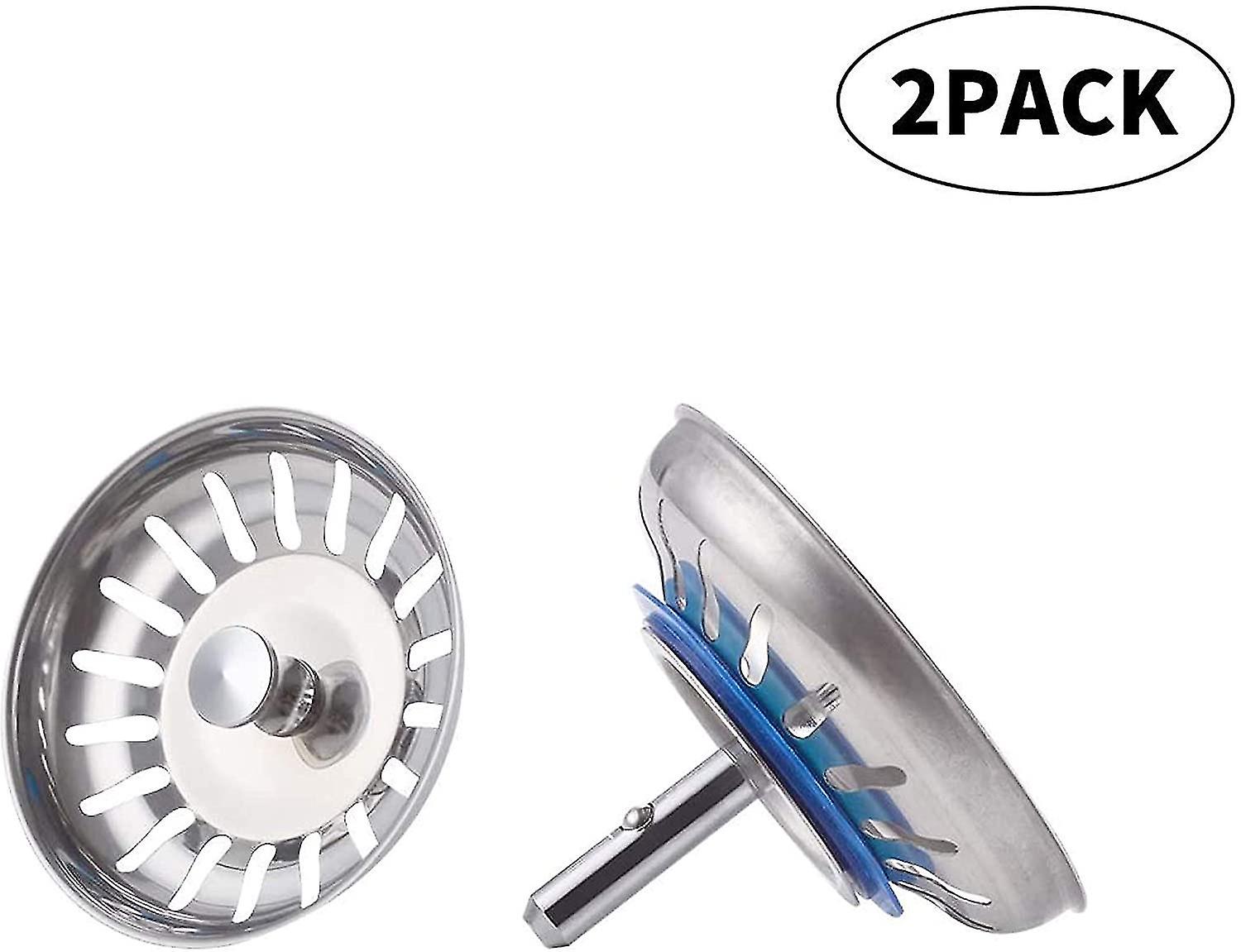 Sink Strainer Stainless Steel Sus304 Sink Stopper Kitchen Strainers Sink Filter Sink Stopper Sink Strainer Basket 2 Pieces Polished-strainer Hole Diam