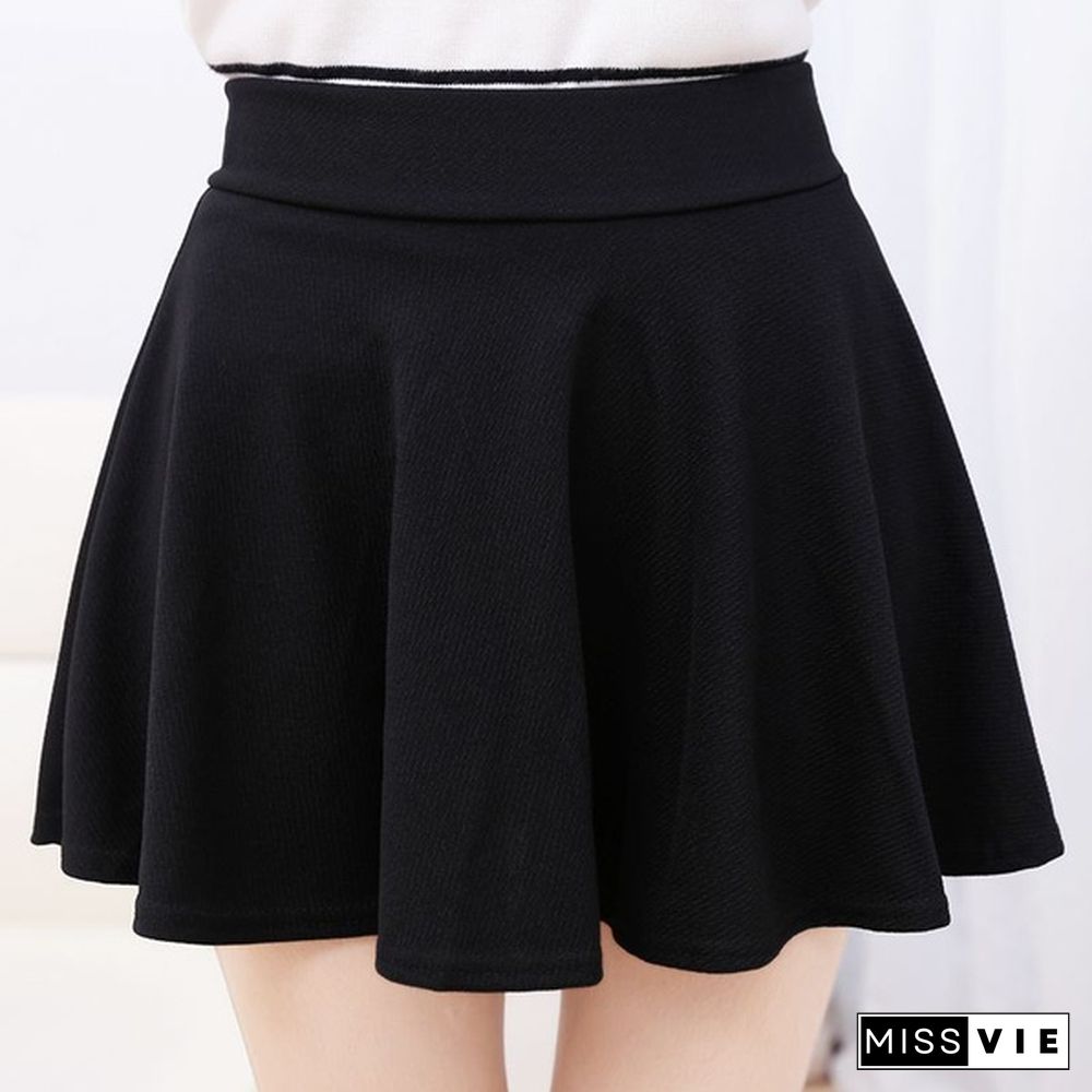 Skirts Womens Spring Summer Lovely Pleated Mini Skirt Shorts Inside Fashion Saias Femininas 11Colors Short Skirt