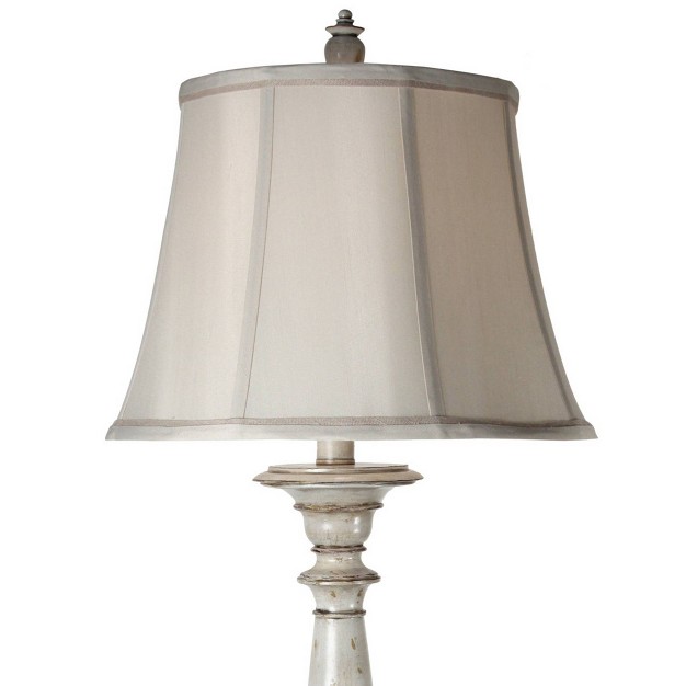 Jane Seymour Yorktown White Table Lamp With Ivory Fabric Shade Stylecraft