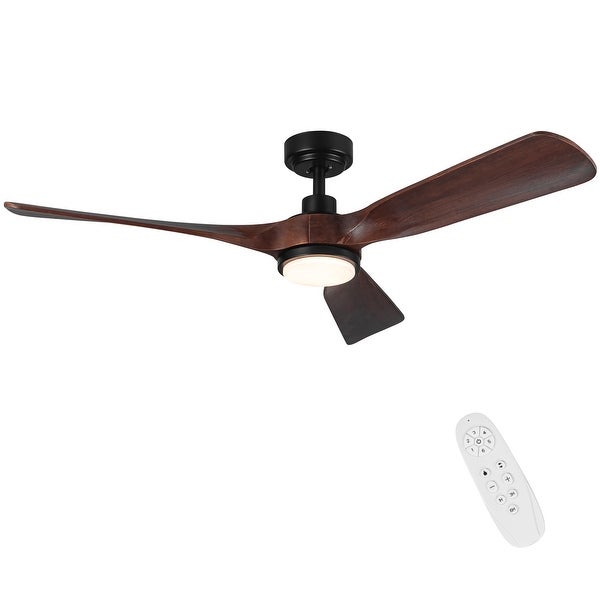 52 in Integrated LED Wood Ceiling Fan w/ Light Kit and Remote Control Shopping - The Best Deals on Ceiling Fans | 41356767