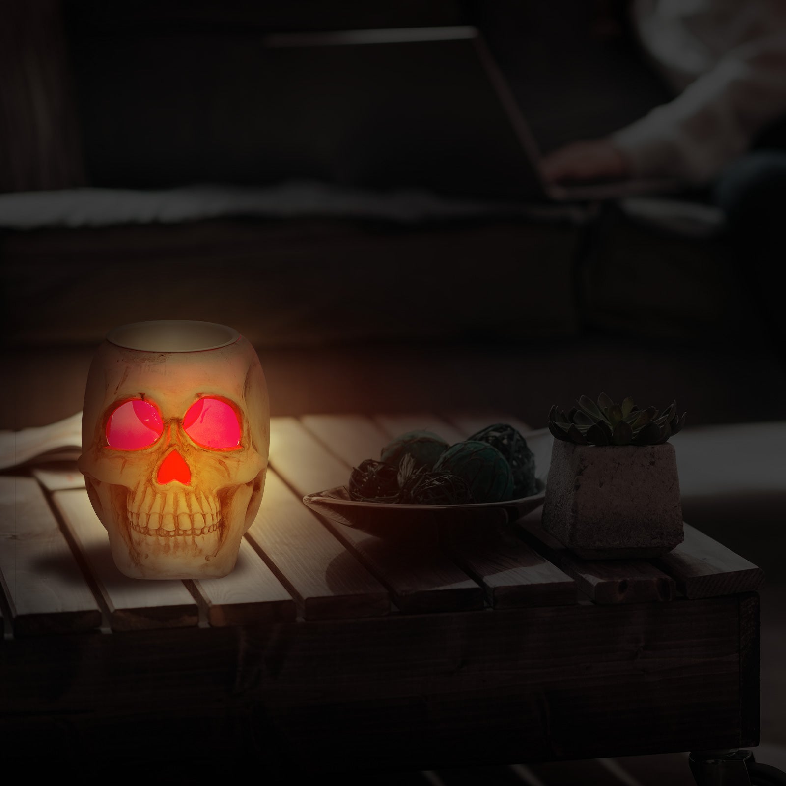 Mindful Skull Design Candle Warmer for Wax Melts， Tarts， Fragrance Oils - Aromatherapy Electric Decorative Wax Burner for Scented Wax Candles - Cute Candle Wax Melter