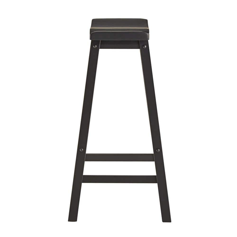 HomeSullivan 29 in. Vulcan Black Saddle Seat Bar Height Backless Stools (Set Of 2) 405302V-29