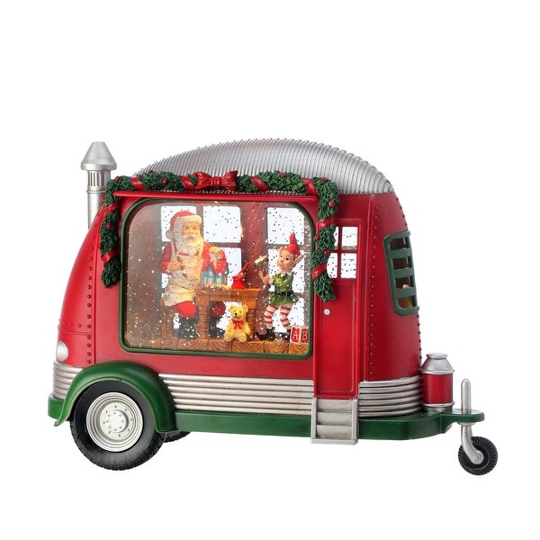 11 LED Battery Operated Timer Santa Toy Trailer Water Globe Usb